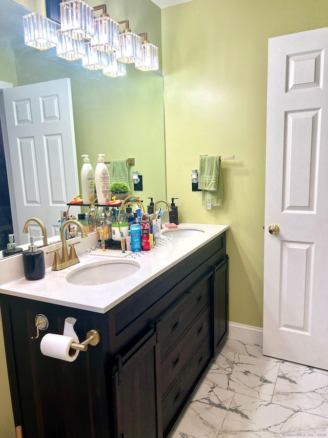 48 Harris Dr, Newington, CT 06111 - bathroom featuring marble finish floors and double vanity