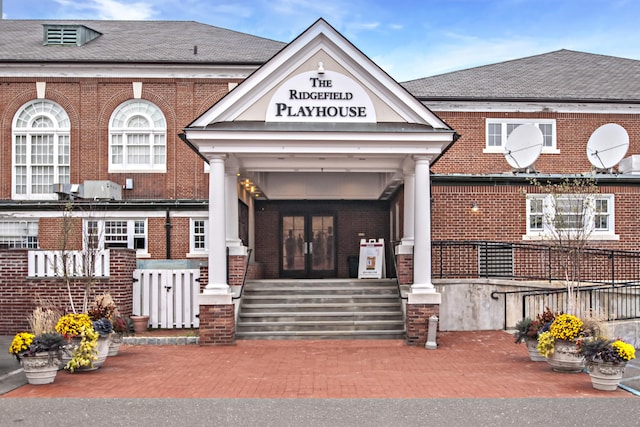 6 Jeffro Dr, Ridgefield, CT 06877 - doorway to property featuring french doors and brick siding