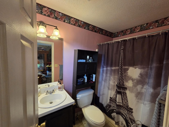 16 Seymour Rd Unit 2C, East Granby, CT 06026 - full bathroom with vanity, a textured ceiling, and curtained shower