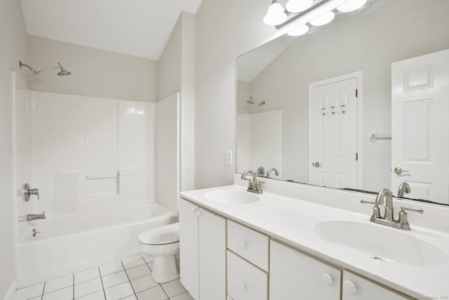 1802 Pinnacle Way Unit 1802, Danbury, CT 06811 - bathroom featuring tile patterned floors, double vanity, and shower / bath combination