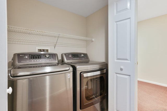 1802 Pinnacle Way Unit 1802, Danbury, CT 06811 - laundry room with washing machine and dryer and carpet