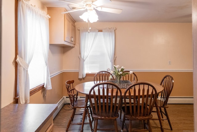 56 Franklin St, Vernon, CT 06066 - dining space featuring ceiling fan and wood finished floors