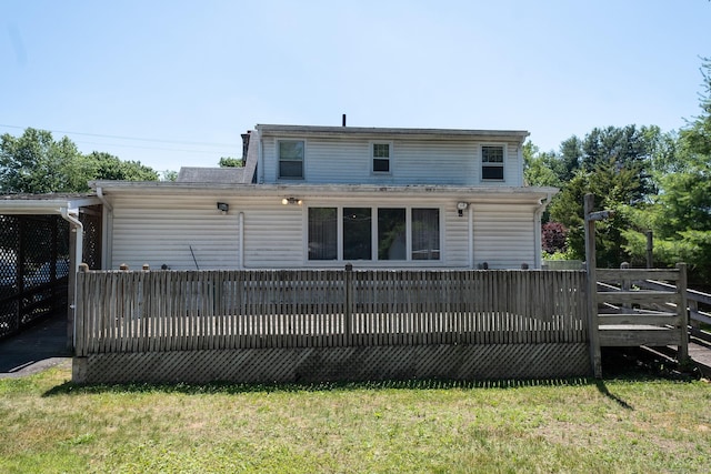 56 Franklin St, Vernon, CT 06066 - rear view of property featuring a wooden deck