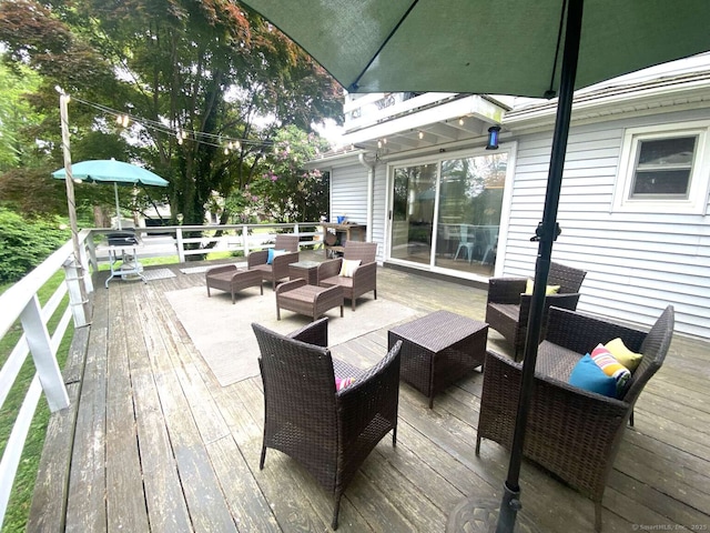 50 Howe St, Milford, CT 06460 - wooden deck featuring outdoor lounge area