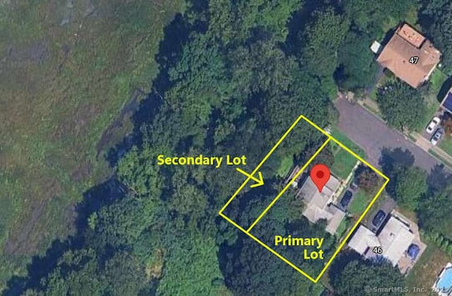 50 Howe St, Milford, CT 06460 - aerial map of property and surrounding area with property boundaries highlighted