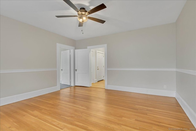 219 Jordan Ln, Wethersfield, CT 06109 - spare room with light wood-style flooring and ceiling fan