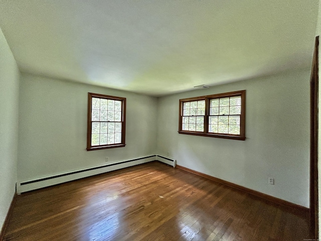 364 Locust Rd, Harwinton, CT 06791 - spare room with baseboard heating and dark wood-style floors