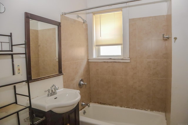 77 Beardsley Park Ter, Bridgeport, CT 06610 - bathroom featuring vanity and shower / washtub combination