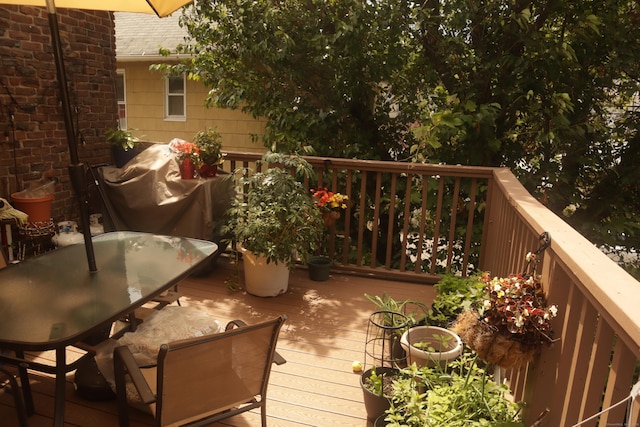 77 Beardsley Park Ter, Bridgeport, CT 06610 - wooden deck with grilling area