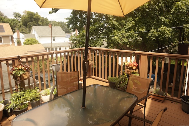 77 Beardsley Park Ter, Bridgeport, CT 06610 - wooden deck featuring outdoor dining space