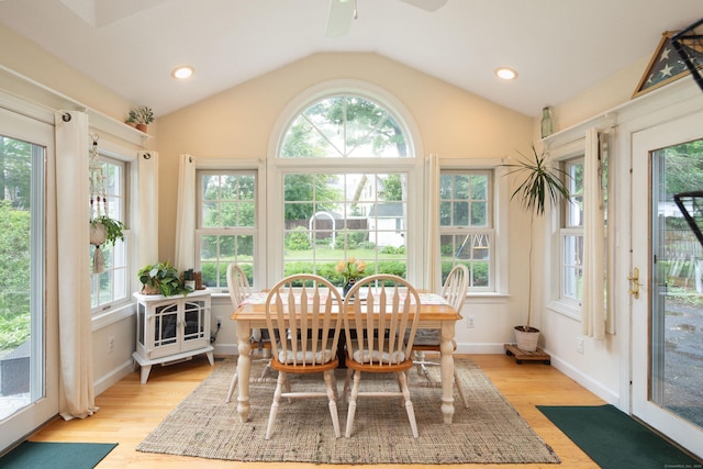 41 Northridge Ave, Torrington, CT 06790 - sunroom with wood finished floors, plenty of natural light, vaulted ceiling, and recessed lighting