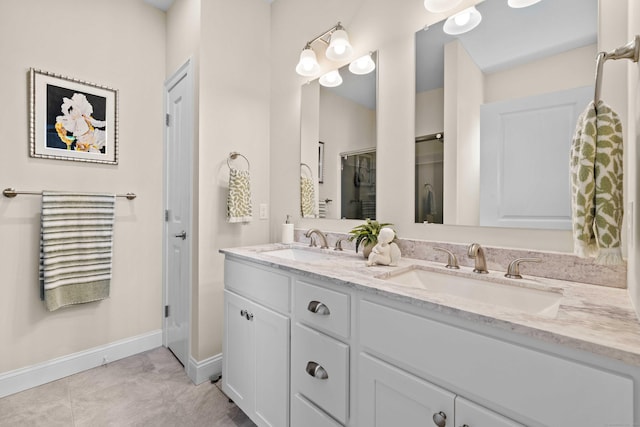 115 Webster Ln Unit 115, Middletown, CT 06457 - bathroom with double vanity and a shower with shower door