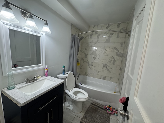 24 N Forest Cir, West Haven, CT 06516 - full bath with shower / tub combo with curtain, vanity, and tile patterned flooring