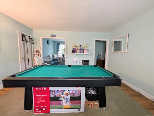 901 William St Apt B, Bridgeport, CT 06608 - playroom with pool table and wood finished floors