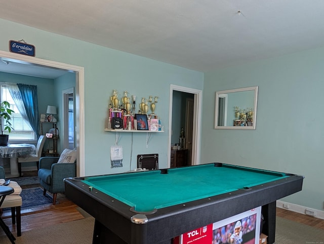 901 William St Apt B, Bridgeport, CT 06608 - rec room with wood finished floors and billiards table