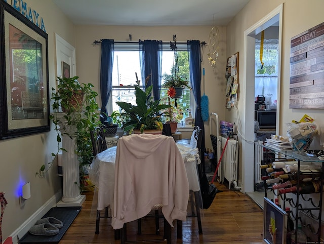901 William St Apt D, Bridgeport, CT 06608 - dining room with wood finished floors and radiator heating unit