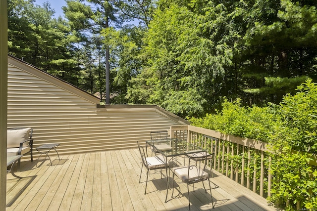94 The Laurels Unit 94, Enfield, CT 06082 - wooden deck featuring view of wooded area