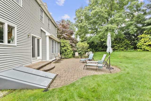 72 Hazelwood Dr, Southington, CT 06489 - view of patio / terrace with view of wooded area