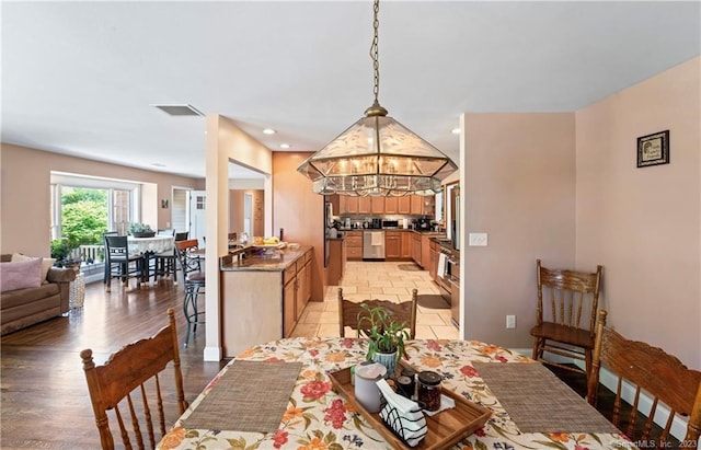 23 Sunset Hill Rd, Brookfield, CT 06804 - dining space featuring a chandelier and recessed lighting
