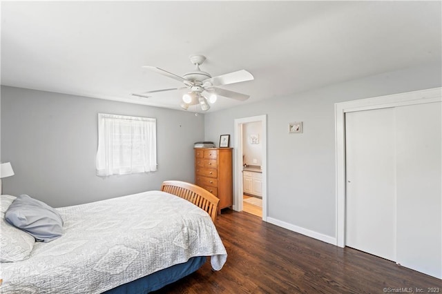 23 Sunset Hill Rd, Brookfield, CT 06804 - bedroom with wood finished floors, a closet, and a ceiling fan