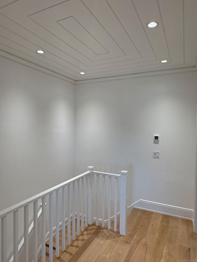 785 Post Rd E Unit 202, Westport, CT 06880 - hall with an upstairs landing, recessed lighting, and wood finished floors