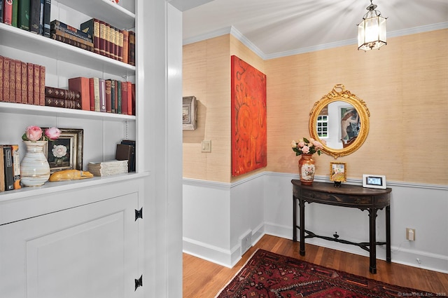 50 Pond Rd, Easton, CT 06612 - hall with wood finished floors and crown molding