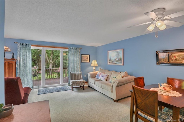 170 Summer St Unit 170, Portland, CT 06480 - carpeted living room featuring a ceiling fan and a textured ceiling
