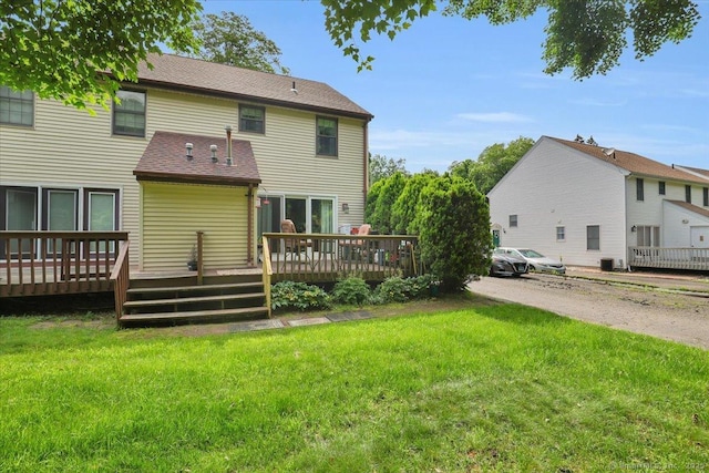 170 Summer St Unit 170, Portland, CT 06480 - back of property featuring a wooden deck and a yard
