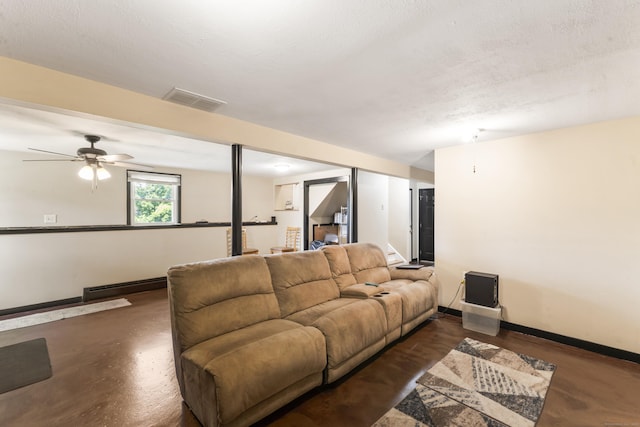 17 Stony Brook Rd, Brookfield, CT 06804 - living room featuring baseboard heating and a ceiling fan