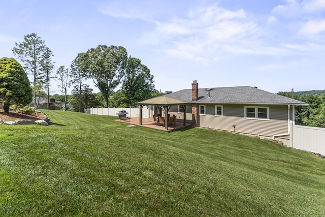 17 Stony Brook Rd, Brookfield, CT 06804 - back of property featuring a gazebo, a chimney, and a patio