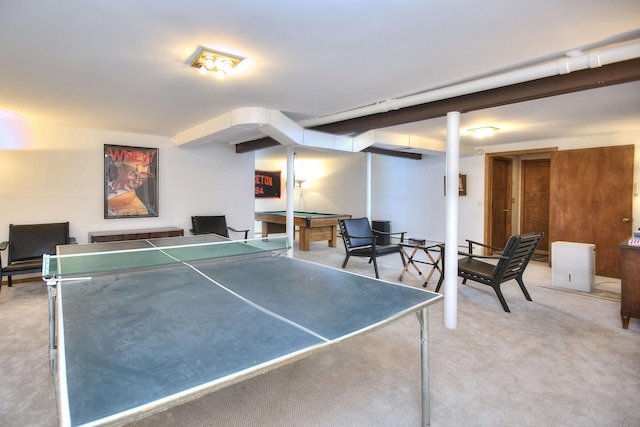 174 Cross Hwy, Westport, CT 06880 - recreation room with carpet floors and billiards table