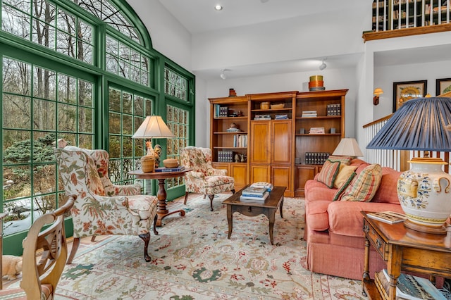 604 W Lake Ave, Guilford, CT 06437 - living room featuring a towering ceiling and recessed lighting