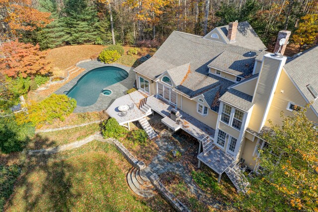 604 W Lake Ave, Guilford, CT 06437 - aerial view of property and surrounding area with a pool