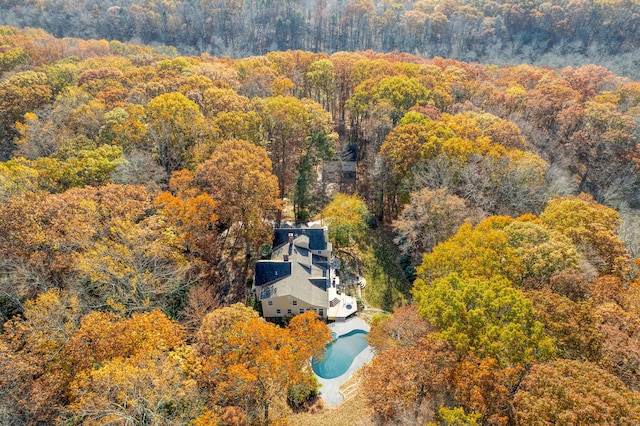 604 W Lake Ave, Guilford, CT 06437 - view from above of property with a heavily wooded area and a pool