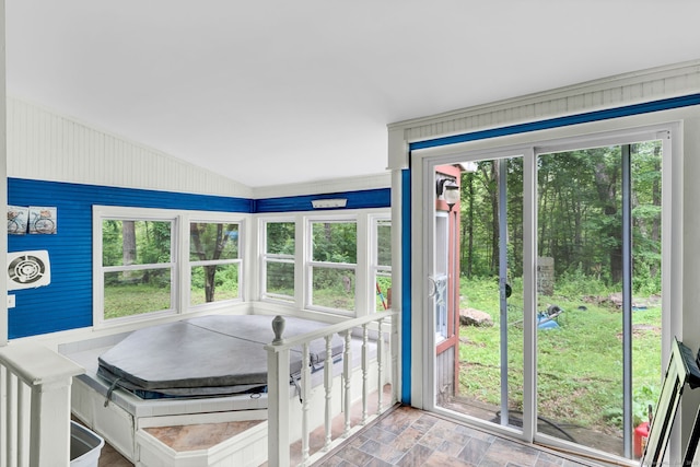 79 Ledgewood Dr, North Branford, CT 06471 - sunroom featuring lofted ceiling
