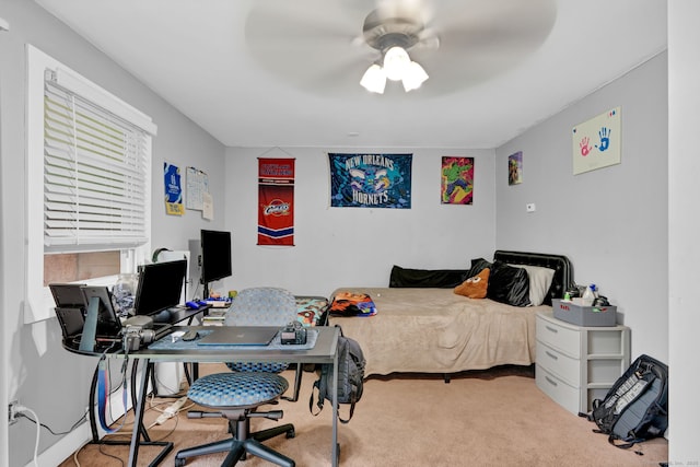 79 Ledgewood Dr, North Branford, CT 06471 - carpeted bedroom with a desk and a ceiling fan