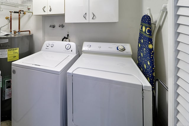 3200 Park Ave Unit 6A2, Bridgeport, CT 06604 - laundry area with water heater, washing machine and clothes dryer, and cabinet space