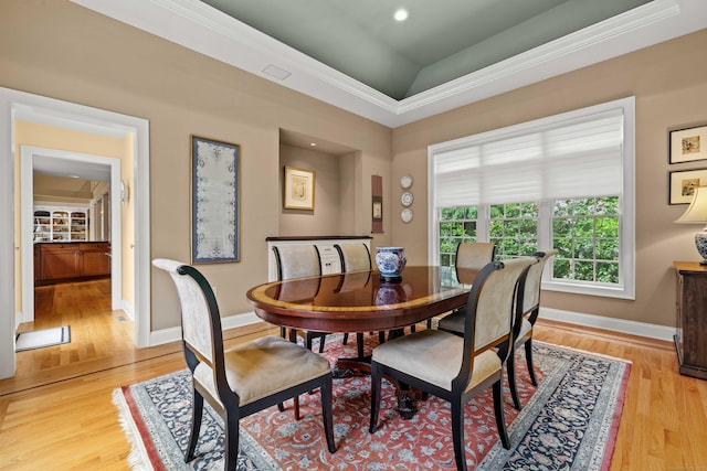 95 Shailer Pond Rd, Deep River, CT 06417 - dining space featuring light wood-type flooring and crown molding