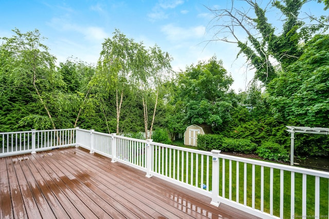 10 Sable St, Norwalk, CT 06854 - deck with a storage shed and a yard