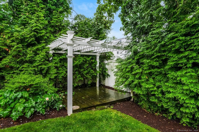 10 Sable St, Norwalk, CT 06854 - view of yard with a pergola and a wooden deck