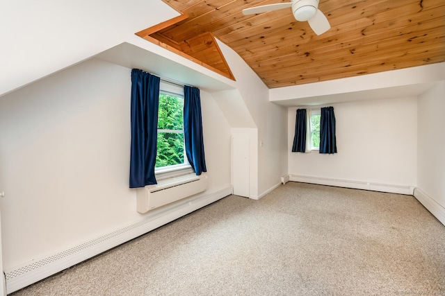 10 Sable St, Norwalk, CT 06854 - additional living space featuring a baseboard heating unit, vaulted ceiling, healthy amount of natural light, a ceiling fan, and wood ceiling