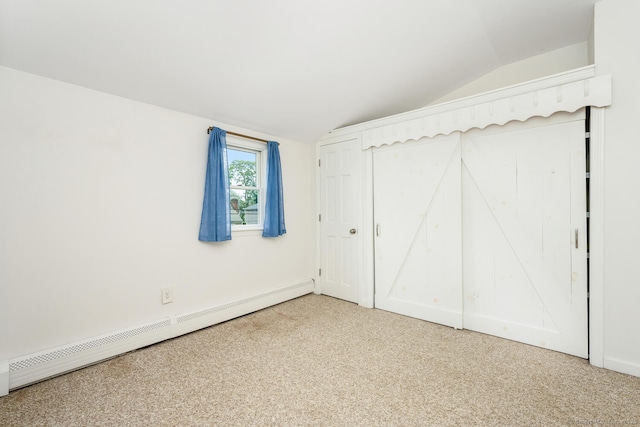 10 Sable St, Norwalk, CT 06854 - unfurnished bedroom with baseboard heating, vaulted ceiling, and carpet floors