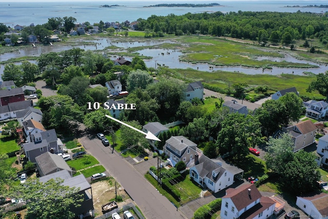 10 Sable St, Norwalk, CT 06854 - aerial view of property and surrounding area with nearby suburban area and a large body of water
