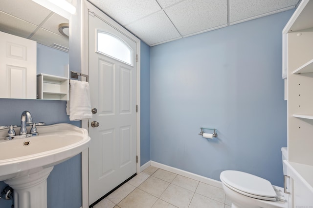 123 Sperry Ln, Meriden, CT 06451 - bathroom featuring a drop ceiling and tile patterned flooring