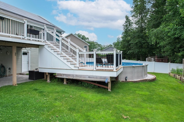 123 Sperry Ln, Meriden, CT 06451 - view of swimming pool with a deck and stairway