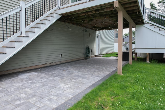123 Sperry Ln, Meriden, CT 06451 - view of patio / terrace with stairway and a carport