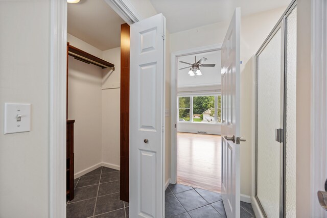 123 Sperry Ln, Meriden, CT 06451 - walk in closet featuring tile patterned flooring and ceiling fan