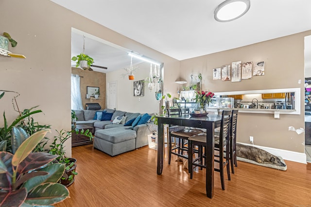 190 Whitney Ave, Bridgeport, CT 06606 - dining room featuring wood finished floors and ceiling fan