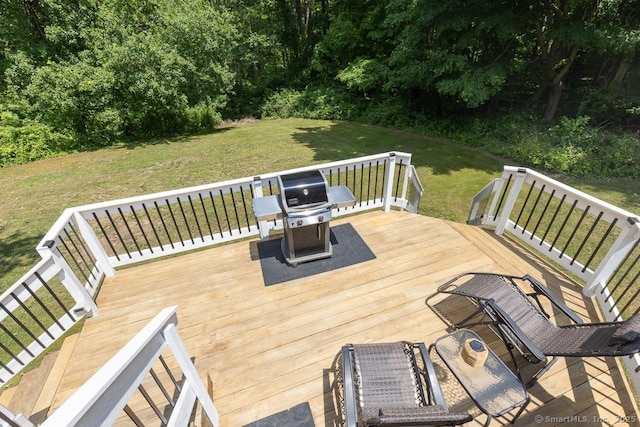 10 Laurel Grove Dr, Haddam, CT 06441 - deck featuring a yard and a grill