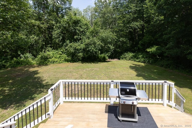 10 Laurel Grove Dr, Haddam, CT 06441 - wooden terrace featuring a yard and area for grilling